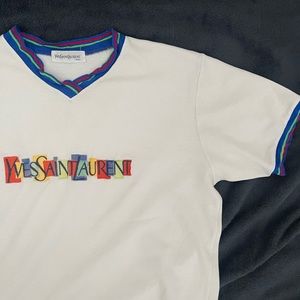 Yves, Saint Laurent, vintage, authentic T-shirt with embroidery detail